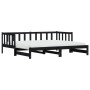 Sofá cama nido madera maciza de pino negro 90x200 cm de , Camas y somieres - Ref: Foro24-836158, Precio: 183,12 €, Descuento: %