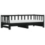 Sofá cama nido madera maciza de pino negro 90x200 cm de , Camas y somieres - Ref: Foro24-836158, Precio: 183,12 €, Descuento: %