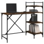 Escritorio de ordenador con estantes roble ahumado 120x47x109cm de , Escritorios - Ref: Foro24-836215, Precio: 73,94 €, Descu...