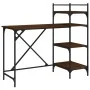 Escritorio de ordenador con estantes roble marrón 120x47x109 cm de , Escritorios - Ref: Foro24-836217, Precio: 69,12 €, Descu...
