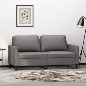 Sofá de 2 plazas de cuero sintético gris 140 cm de , Sofás - Ref: Foro24-359335, Precio: 209,33 €, Descuento: %