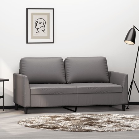 Sofá de 2 plazas de cuero sintético gris 140 cm de , Sofás - Ref: Foro24-359335, Precio: 209,33 €, Descuento: %