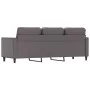 Sofá de 3 plazas de cuero sintético gris 180 cm de , Sofás - Ref: Foro24-359340, Precio: 279,55 €, Descuento: %