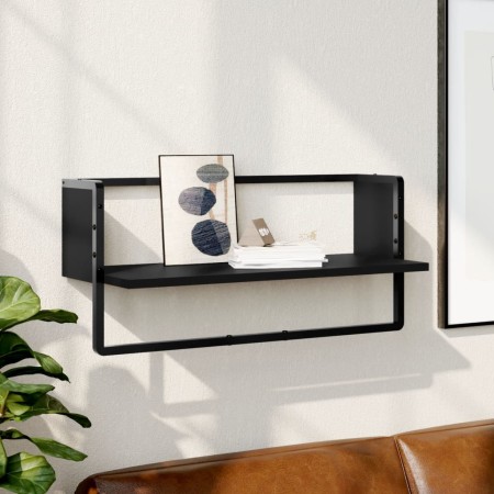 Estante de pared con barra negro 65x25x30 cm de , Estantes y estanterías - Ref: Foro24-836288, Precio: 21,60 €, Descuento: %