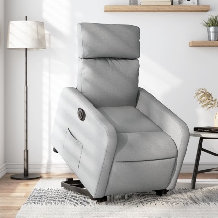 Sillón eléctrico reclinable elevable de tela gris claro en Sillones | Comprar online en Foru.es