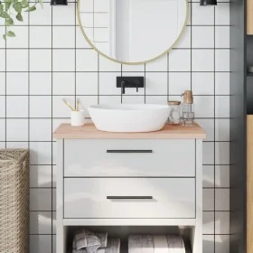 Solid beech wood bathroom countertop 80x40x2.5 cm by , Countertops - Ref: Foro24-355988, Price: 58,12 €, Discount: %