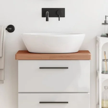 Badezimmerarbeitsplatte aus massivem Buchenholz, 60 x 40 x 4 cm von , Arbeitsplatten - Ref: Foro24-356007, Preis: 68,58 €, Ra...