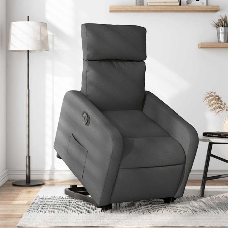 Sillón eléctrico reclinable elevable de tela gris oscuro en Sillones | Comprar online en Foru.es