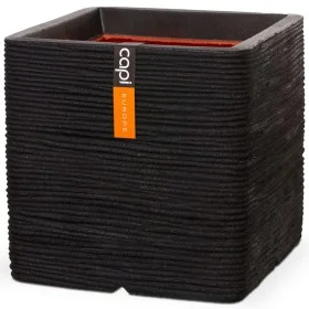 Capi Macetero Nature Rib cuadrado negro 40x40 cm KBLR903 de Capi, Maceteros y jardineras - Ref: Foro24-424205, Precio: 88,75 ...