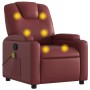 Sillón de masaje reclinable cuero sintético rojo tinto de , Sillones - Ref: Foro24-372400, Precio: 258,31 €, Descuento: %