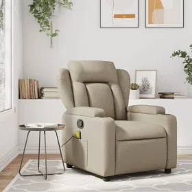 Cappuccino-colored synthetic leather reclining massage chair by , Armchairs - Ref: Foro24-372440, Price: 248,04 €, Discount: %