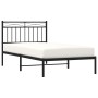 Estructura de cama con cabecero metal negro 100x190 cm de , Camas y somieres - Ref: Foro24-373685, Precio: 69,71 €, Descuento: %