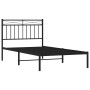Estructura de cama con cabecero metal negro 100x190 cm de , Camas y somieres - Ref: Foro24-373685, Precio: 69,71 €, Descuento: %