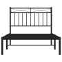 Estructura de cama con cabecero metal negro 100x190 cm de , Camas y somieres - Ref: Foro24-373685, Precio: 69,71 €, Descuento: %