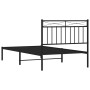 Estructura de cama con cabecero metal negro 100x190 cm de , Camas y somieres - Ref: Foro24-373685, Precio: 69,71 €, Descuento: %