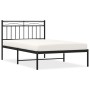 Estructura de cama con cabecero metal negro 107x203 cm de , Camas y somieres - Ref: Foro24-373687, Precio: 70,16 €, Descuento: %