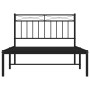 Estructura de cama con cabecero metal negro 107x203 cm de , Camas y somieres - Ref: Foro24-373687, Precio: 70,16 €, Descuento: %