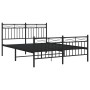 Estructura de cama cabecero y estribo metal negro 140x190 cm de , Camas y somieres - Ref: Foro24-373709, Precio: 105,85 €, De...