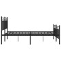 Estructura de cama cabecero y estribo metal negro 140x190 cm de , Camas y somieres - Ref: Foro24-373709, Precio: 105,85 €, De...