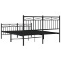 Estructura de cama cabecero y estribo metal negro 140x190 cm de , Camas y somieres - Ref: Foro24-373709, Precio: 105,85 €, De...