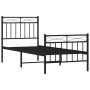 Estructura de cama con cabecero y estribo metal negro 80x200 cm de , Camas y somieres - Ref: Foro24-373700, Precio: 72,60 €, ...