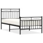 Estructura de cama con cabecero y estribo metal negro 90x200 cm de , Camas y somieres - Ref: Foro24-373702, Precio: 83,51 €, ...