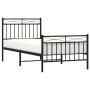 Estructura de cama con cabecero y estribo metal negro 90x200 cm de , Camas y somieres - Ref: Foro24-373702, Precio: 83,51 €, ...