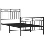 Estructura de cama con cabecero y estribo metal negro 90x200 cm de , Camas y somieres - Ref: Foro24-373702, Precio: 83,51 €, ...