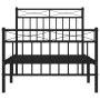 Estructura de cama con cabecero y estribo metal negro 90x200 cm de , Camas y somieres - Ref: Foro24-373702, Precio: 83,51 €, ...