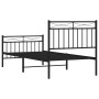 Estructura de cama con cabecero y estribo metal negro 90x200 cm de , Camas y somieres - Ref: Foro24-373702, Precio: 83,51 €, ...