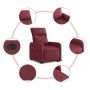 Sillón eléctrico reclinable elevable de tela rojo tinto en Sillones | Comprar online en Foru.es