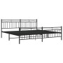 Estructura de cama cabecero y estribo metal negro 200x200 cm de , Camas y somieres - Ref: Foro24-373716, Precio: 132,97 €, De...