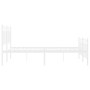 Estructura cama metal con cabecero y estribo blanco 120x200 cm de , Camas y somieres - Ref: Foro24-373756, Precio: 95,32 €, D...