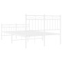 Estructura cama metal con cabecero y estribo blanco 120x200 cm de , Camas y somieres - Ref: Foro24-373756, Precio: 95,32 €, D...