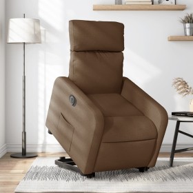 Sillón eléctrico reclinable elevable de tela marrón en Sillones | Comprar online en Foru.es