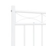 Estructura cama metal con cabecero y estribo blanco 120x200 cm de , Camas y somieres - Ref: Foro24-373756, Precio: 95,32 €, D...