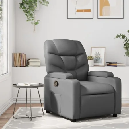 Sillón reclinable de cuero sintético gris de , Sillones - Ref: Foro24-372468, Precio: 208,79 €, Descuento: %