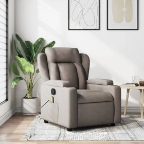Sillón de masaje reclinable de tela gris taupé de , Sillones - Ref: Foro24-372423, Precio: 256,33 €, Descuento: %