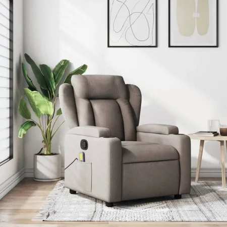 Sillón de masaje reclinable de tela gris taupé de , Sillones - Ref: Foro24-372423, Precio: 256,33 €, Descuento: %