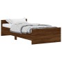 Estructura de cama madera de ingeniería marrón roble 100x200 cm de , Camas y somieres - Ref: Foro24-835938, Precio: 79,51 €, ...