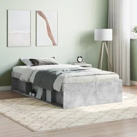 Estructura de cama gris hormigón 100x200 cm de , Camas y somieres - Ref: Foro24-3203834, Precio: 118,68 €, Descuento: %