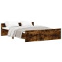 Estructura de cama con cabecero piecero roble ahumado 150x200cm de , Camas y somieres - Ref: Foro24-3203758, Precio: 137,93 €...