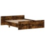Estructura de cama con cabecero piecero roble ahumado 150x200cm de , Camas y somieres - Ref: Foro24-3203758, Precio: 137,93 €...