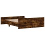 Estructura de cama con cabecero piecero roble ahumado 150x200cm de , Camas y somieres - Ref: Foro24-3203758, Precio: 137,93 €...
