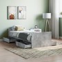 Estructura de cama con cabecero piecero gris hormigón 75x190 cm de , Camas y somieres - Ref: Foro24-3203820, Precio: 132,07 €...