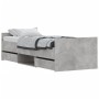 Estructura de cama con cabecero piecero gris hormigón 75x190 cm de , Camas y somieres - Ref: Foro24-3203820, Precio: 132,07 €...