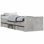 Estructura de cama con cabecero piecero gris hormigón 75x190 cm de , Camas y somieres - Ref: Foro24-3203820, Precio: 132,07 €...