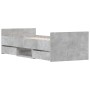 Estructura de cama con cabecero piecero gris hormigón 75x190 cm de , Camas y somieres - Ref: Foro24-3203820, Precio: 132,07 €...