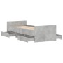 Estructura de cama con cabecero piecero gris hormigón 75x190 cm de , Camas y somieres - Ref: Foro24-3203820, Precio: 132,07 €...