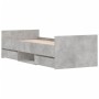 Estructura de cama con cabecero piecero gris hormigón 75x190 cm de , Camas y somieres - Ref: Foro24-3203820, Precio: 132,07 €...